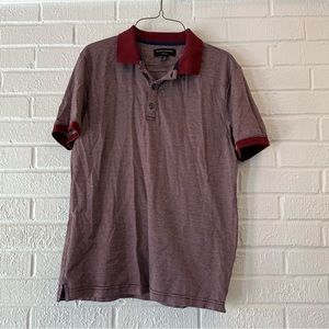 Banana Republic Stretchy Maroon Pattern Polo